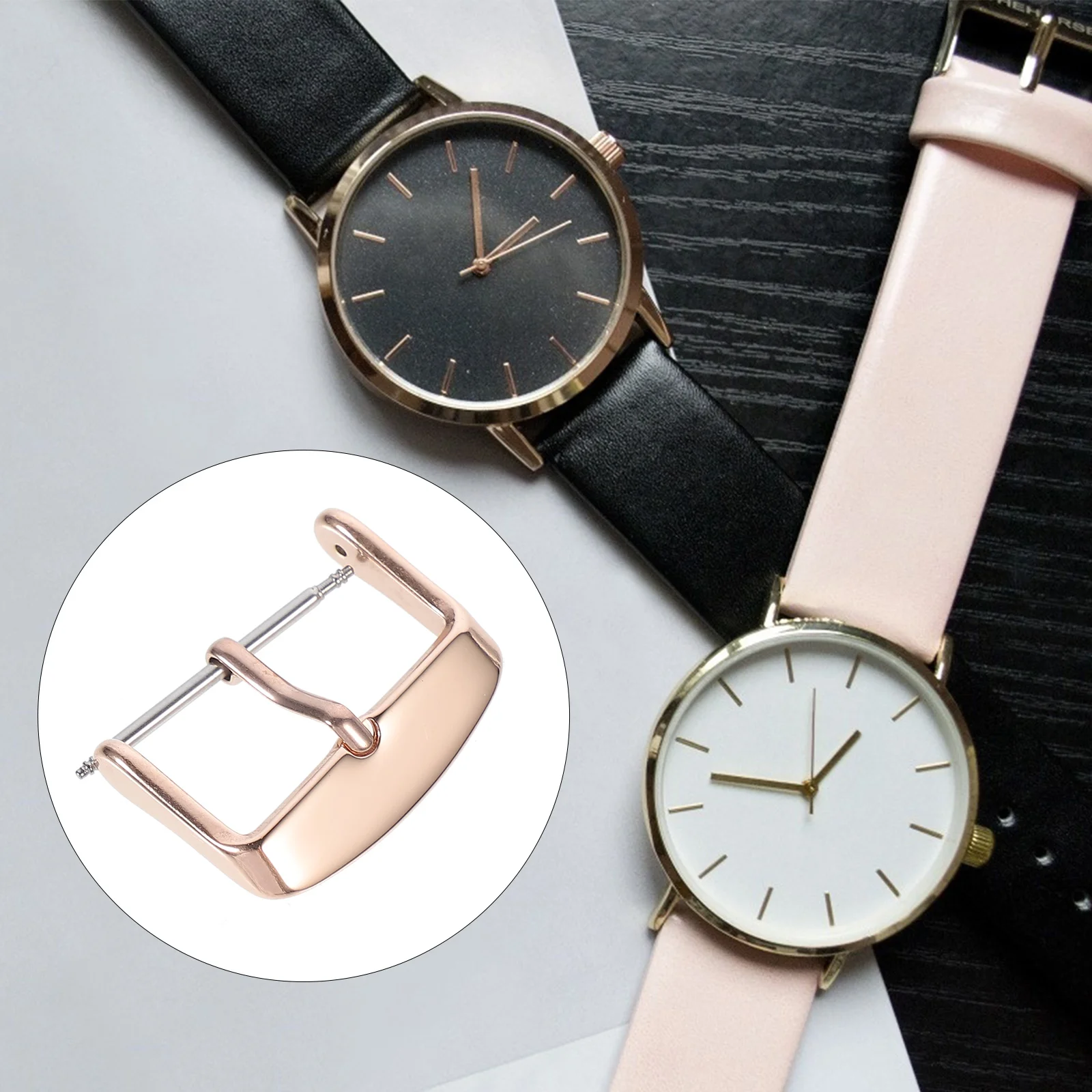 

2 Pcs Clasp Watch Band Buckle Stainless Steel Watchband Buckles Decorative Practical Creative