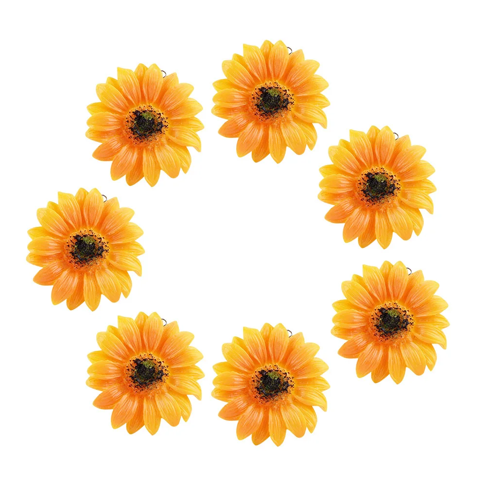 10Pcs Cartoon Sunflower Pendants Exquisite Workmanship Multiple Occasions Keychain Bag Purse Backpack DIY Handmade Jewelry