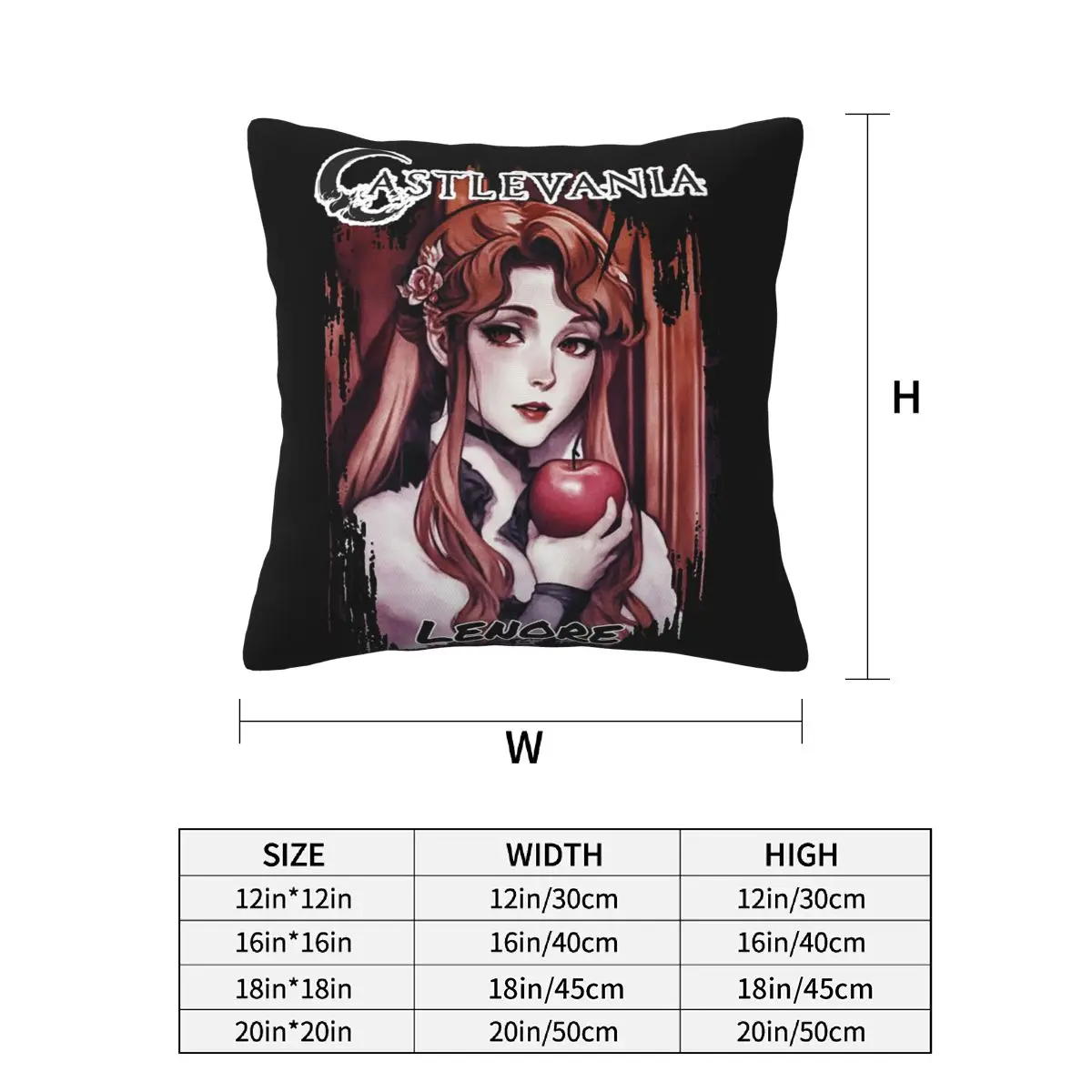 Castlevania - Lenore 2 pcs Square Pillowcase Pillow Cover Cushion Zip Decorative Comfort Throw Pillow for Home Car