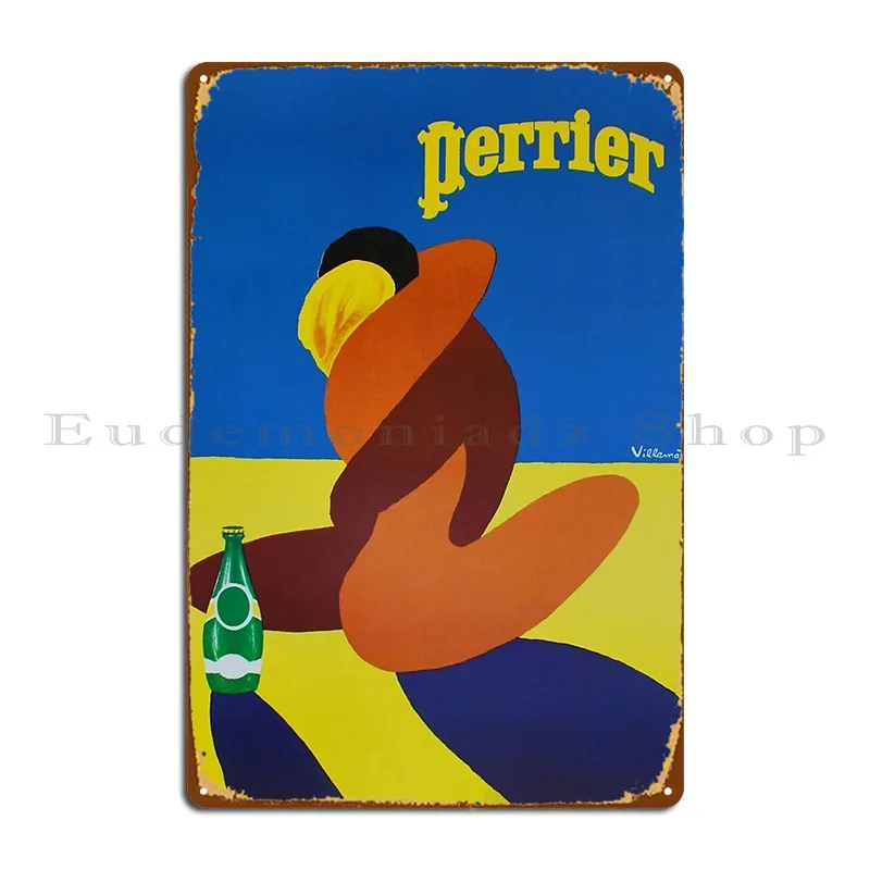 French Sparkling Water Perrier 1981 Poster Vintage Embrace Metal Sign Custom Garage Bar Cave Home Classic Tin Sign Poster