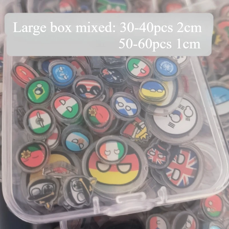1/2CM Countryballs Acryl Karte Puppe UK Frankreich Italien Deutschland USA Kanada Amerika Ball Figur Zufällig Polandball Cosplay Spielzeug geschenk