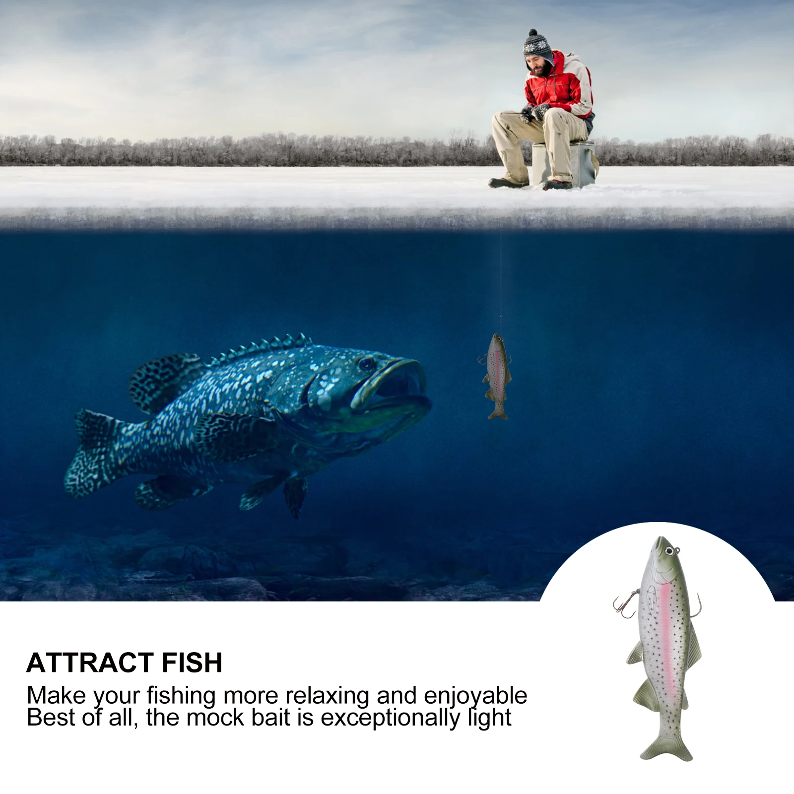 

1pc Durable Artificial Imitation Bait Fish Bait Outdoor Angling Supply Tool Fake Fishing Tackle Fishing Supply