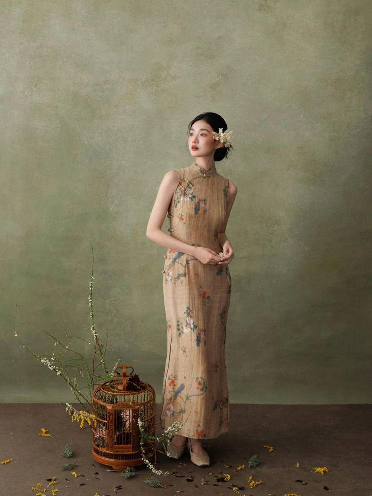 

Новое платье в китайском стиле для женщин, костюм для портретной фотосъемки, традиционный этнический сценический костюм в холодных тонах