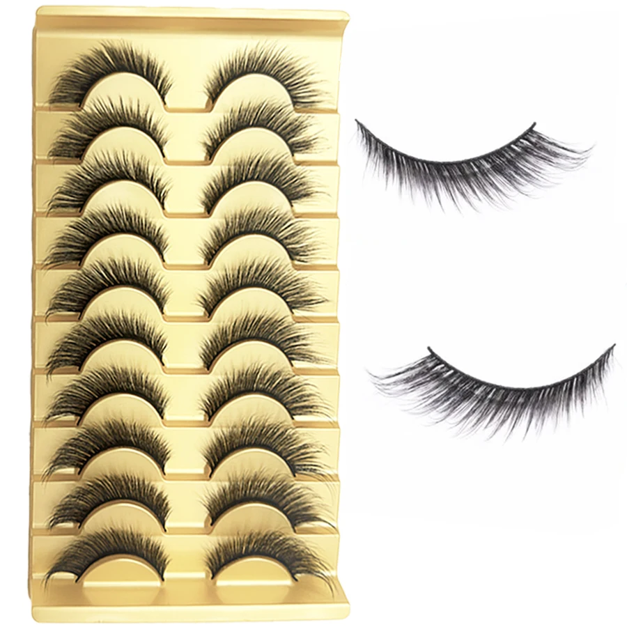 10 أزواج من الرموش الصناعية الكاملة ثلاثية الأبعاد من مانجو آي - تعزيز مكياج العين مع رموش صناعية ممدودة في نهاية العين #4