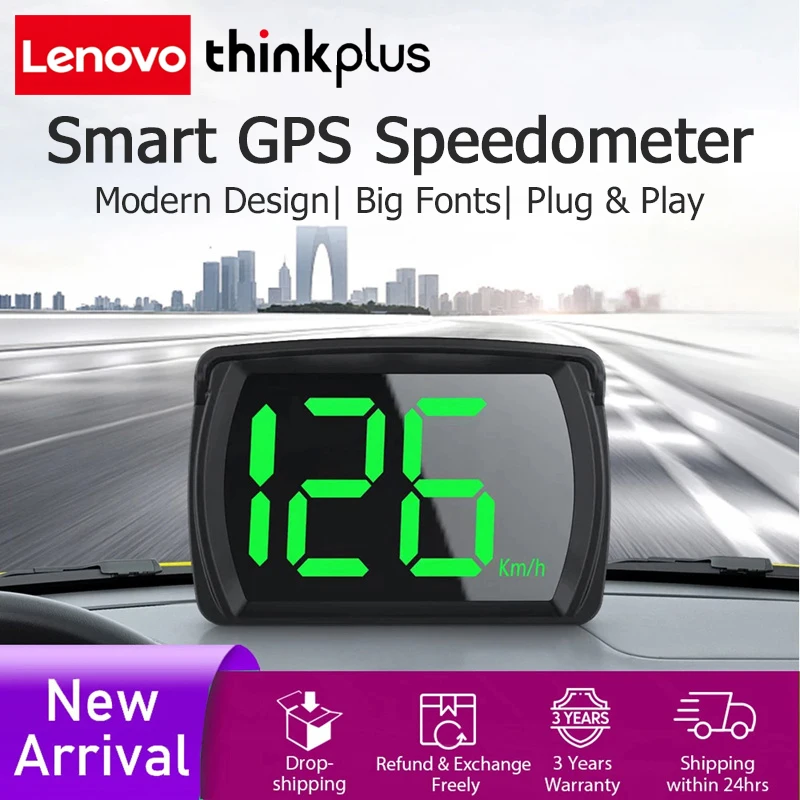 Lenovo ThinkPlus Car Speedometer HUD Head Up Display Digital Speed Meter Projector Vehicles Truck Auto Electronics Accessories
