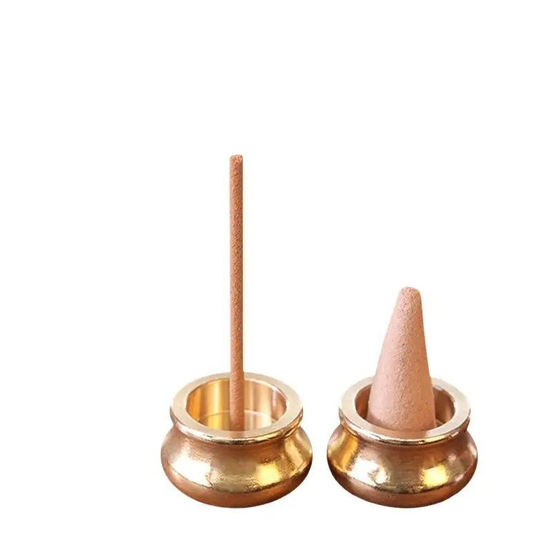 Buddhistische Gadgets: Kupfer-Räuchergefäß, Räucherhalter, Ascheauffangbehälter, für Räucherstäbchen, traditionelle Formen, Mini-Café-Ornament, Heimdekoration – Detail 7