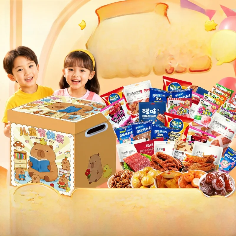 Mega Paquete de Snacks para el Día del Niño, Alimento Saludable para Satisfacer las Ganas, Caja de Regalo Grande, Snacks para...
