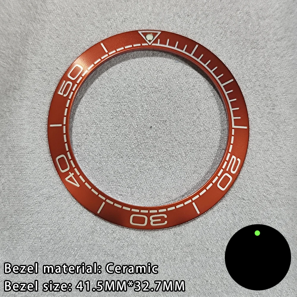 41.5mm Sloping Ceramic/Aluminum Luminous Bezel Insert For 43mm Case Watch Accessories Inner Diameter 32.7mm Bezel Accessories