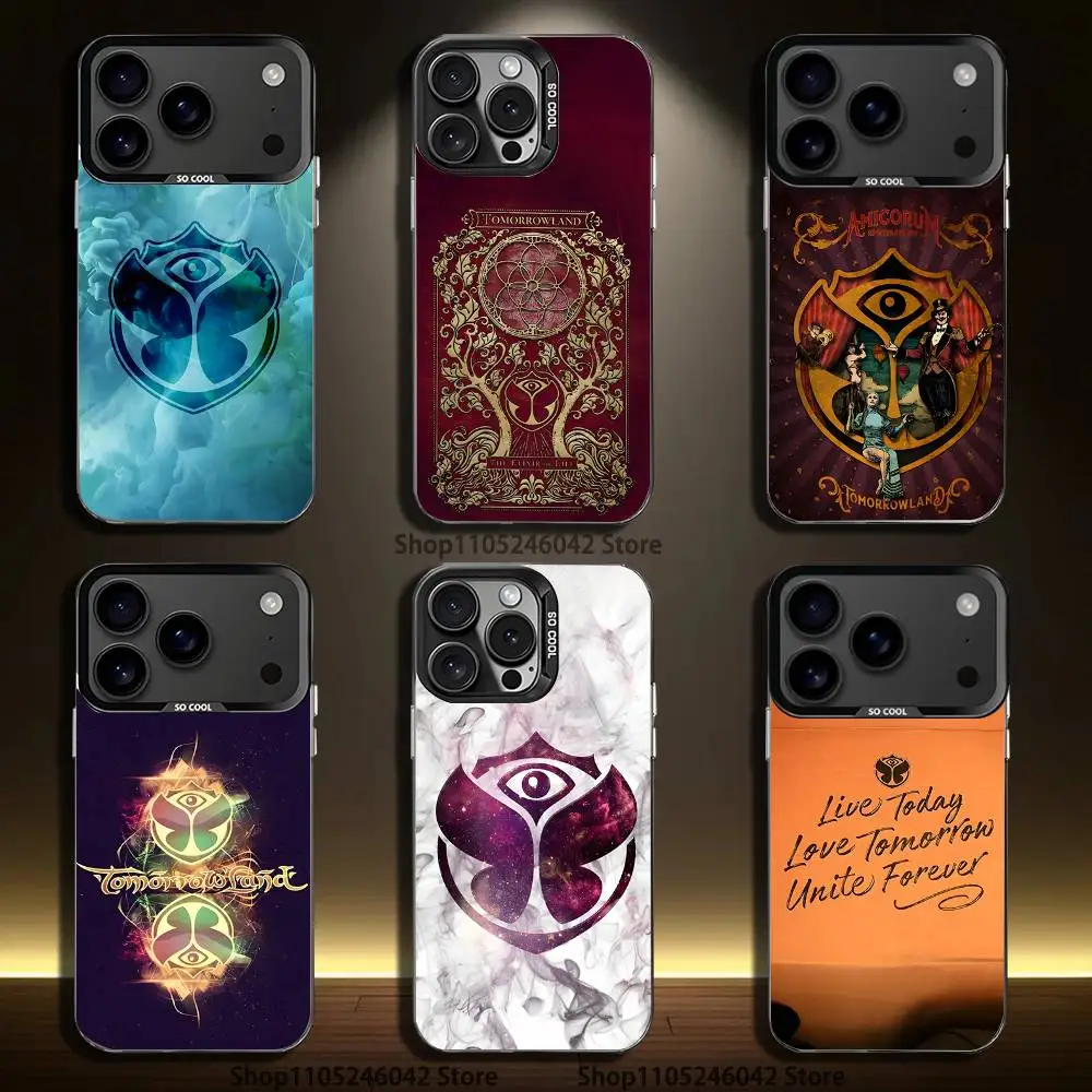 

Tomorrowland For iPhone 17,16,15,14,13,12,11,Mini,Pro,E,SE4,XS,MAX Black Shockproof Candy Matte Cover