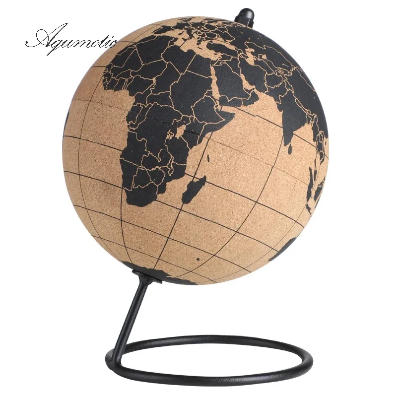 Aqumotic World Globe with Stand for Adults 1pc Message Board Cork Ball Earth Globo Terraqueo Educational Globus Terráqueo