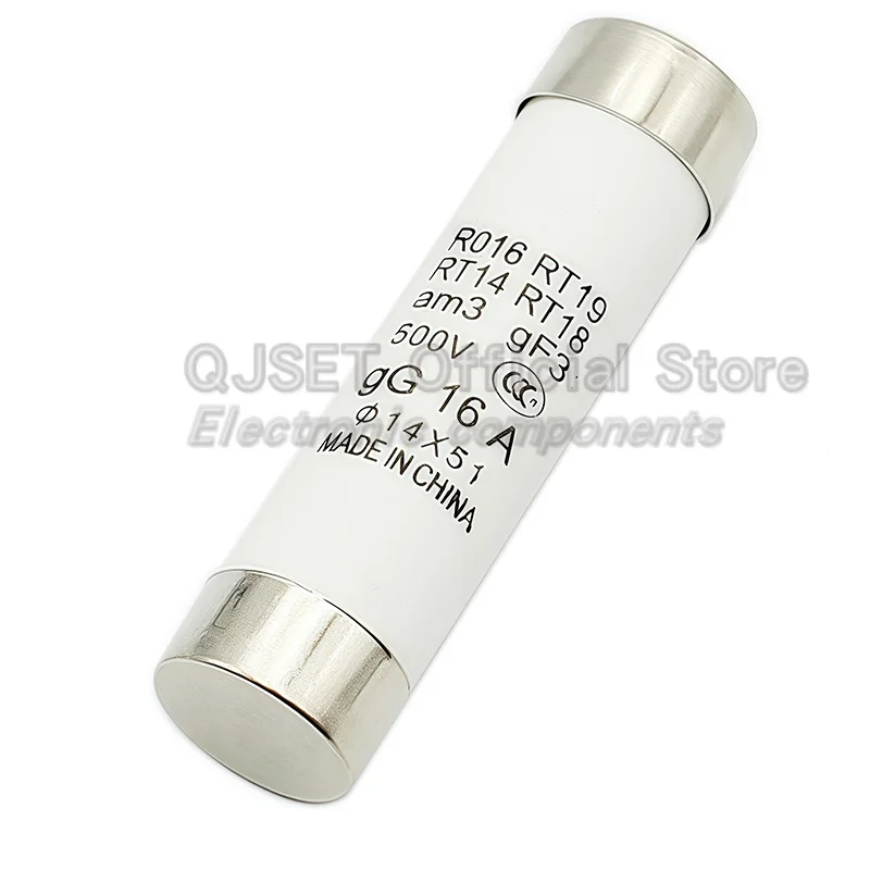 5Pcs R016 14x51 Fast-Acting Ceramic Fuse 14*51mm 500V 1A 2A 3A 4A 5A 6A 10A 16A 20A 25A 32A 40A 50A 63A RO16 RT14 RT18 RT19
