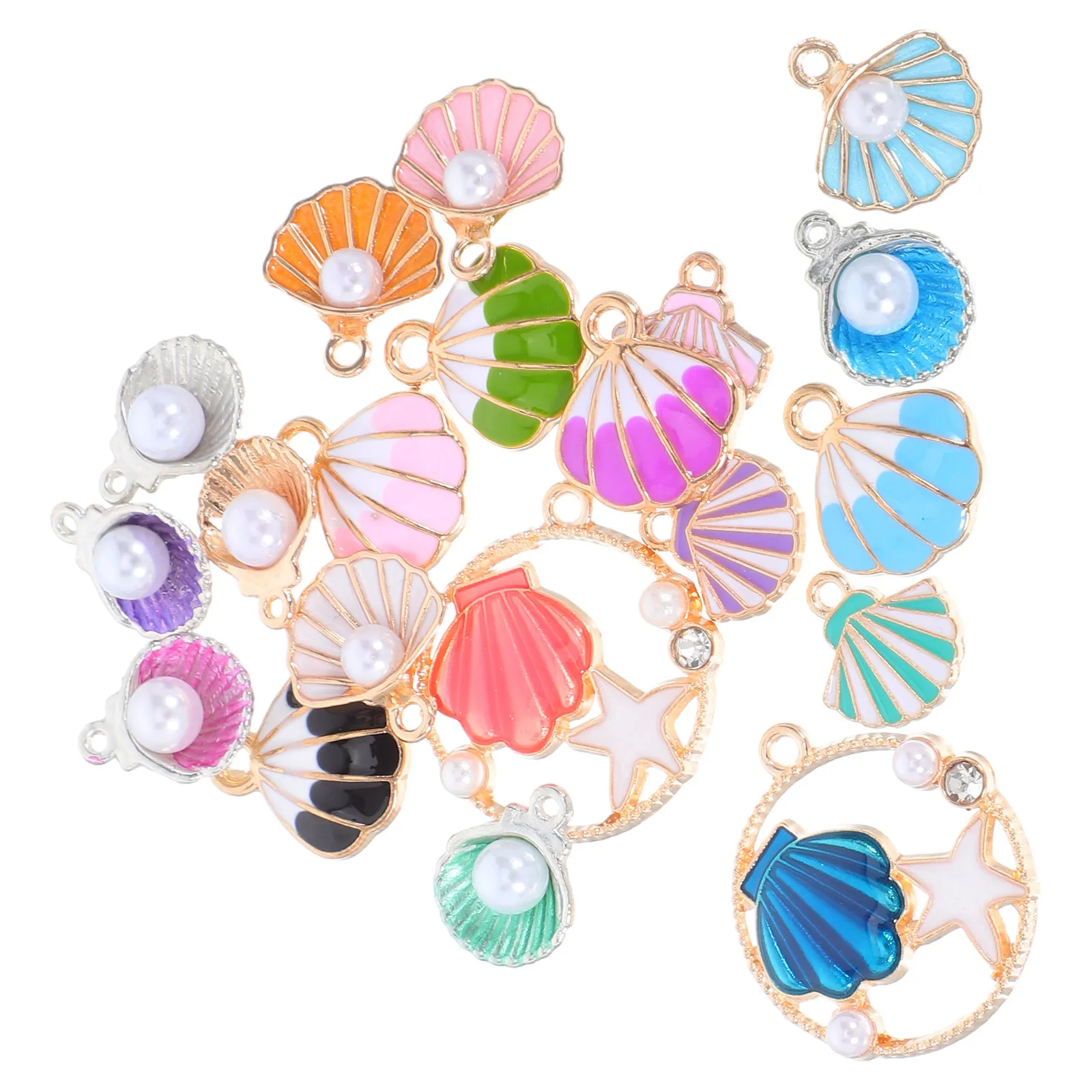40Pcs Ocean Seashell Pendants Natural Irregular Shape Beach Charms for Jewelry Making Necklace Bracelets Earrings Marine Theme