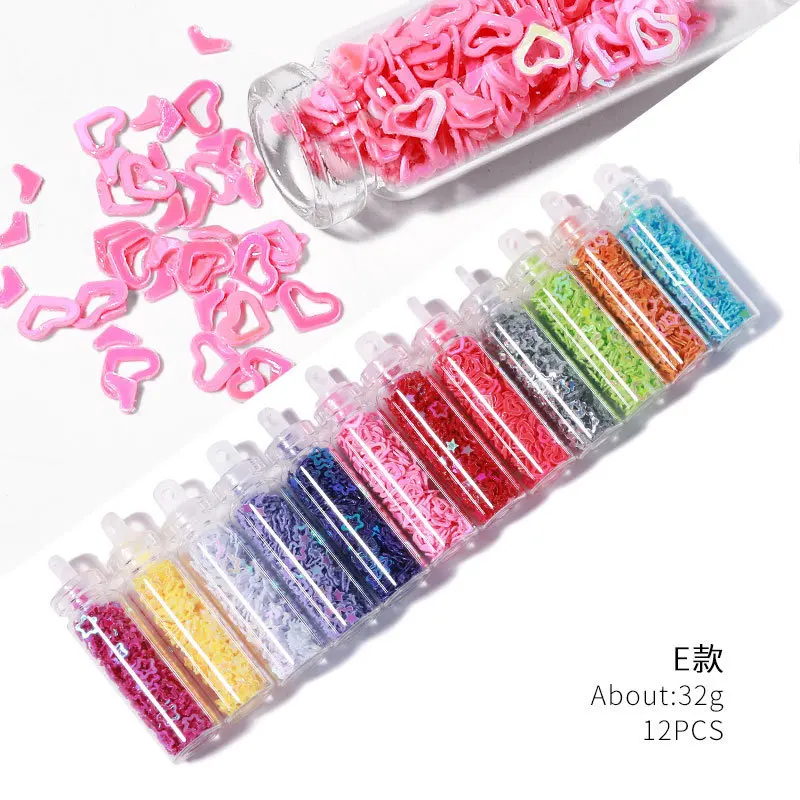 12 Bottles/Set Nail Art Sequins Glitter Manicure Decoral Tips For Eyes Face Cheek Hair Nails Lips, Festival Cosmetic Decoration