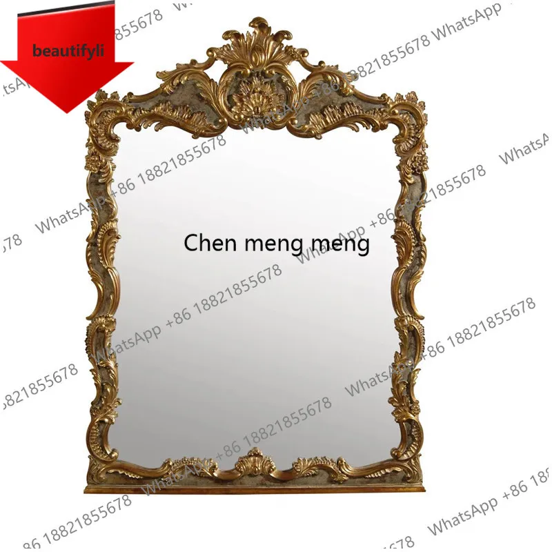 M45 Customized retro irregular decorative mirror advanced sense fireplace mirror wall hanging high definition makeup mirror