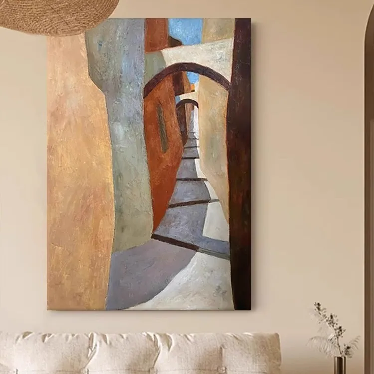 Picasso Abstract Oil Canvas Wabi-Sabi Style Aluminum Frame Hanging Simple Art Decorative Painting Bedroom Living Room Dining
