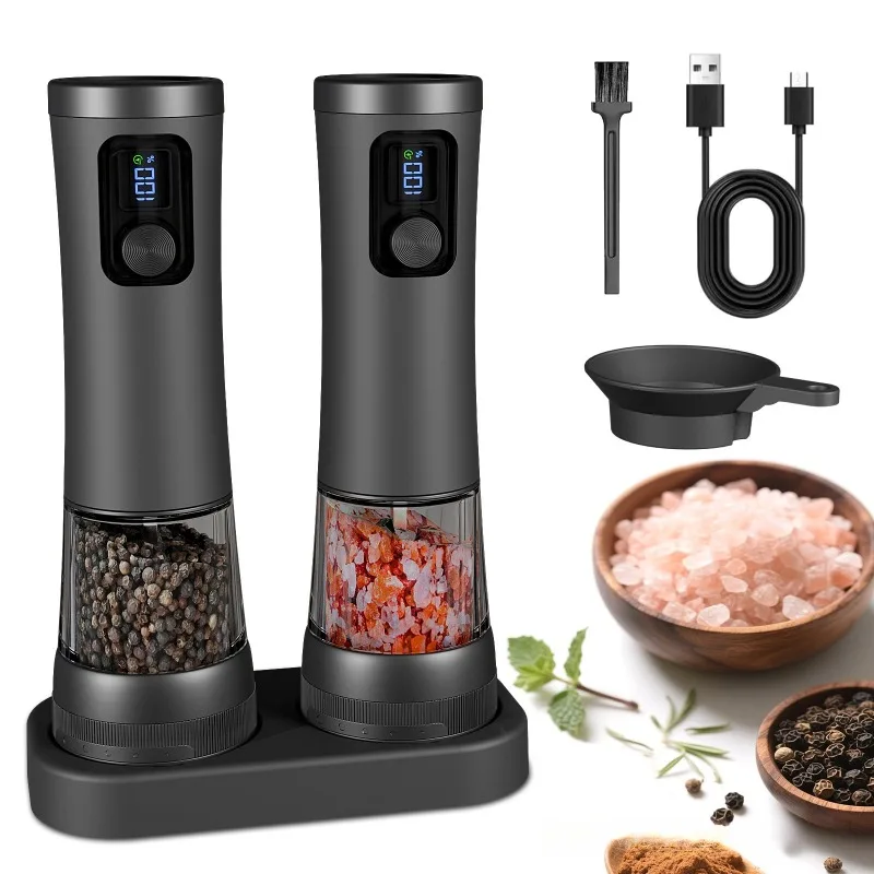 Electric Spice Grinder USB Rechargeable Adjustable Mill For Pepper Sea Salt Seasoning Grinding Household Kitchen Cooking Tool