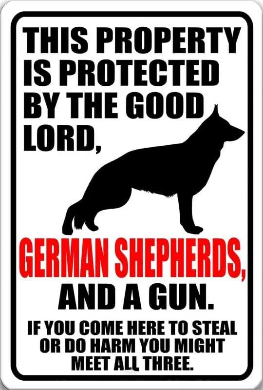 German Shepherds Dog Sign Dog Warning Sign Dog Sign Warning Sign German Shepherd Gift Sign Gun Sign 2nd Amendment Sign NRA Firea