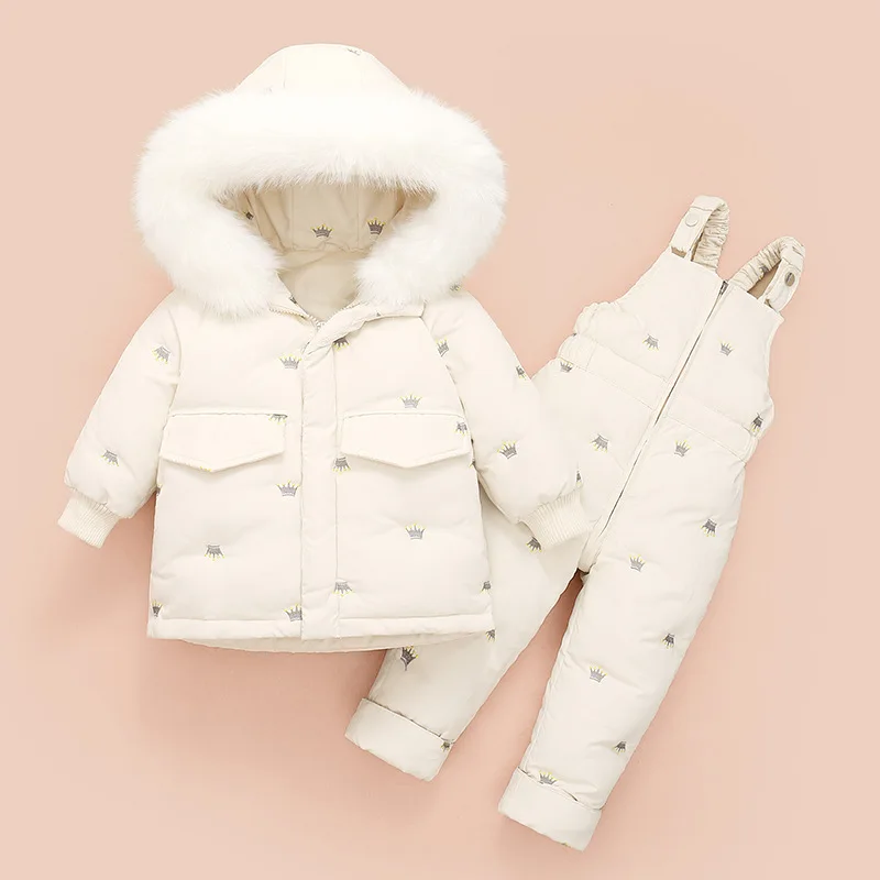 

Baby Down Jacket Set, New Small Wings Thickened Cartoon Cute Coat Down Jacket