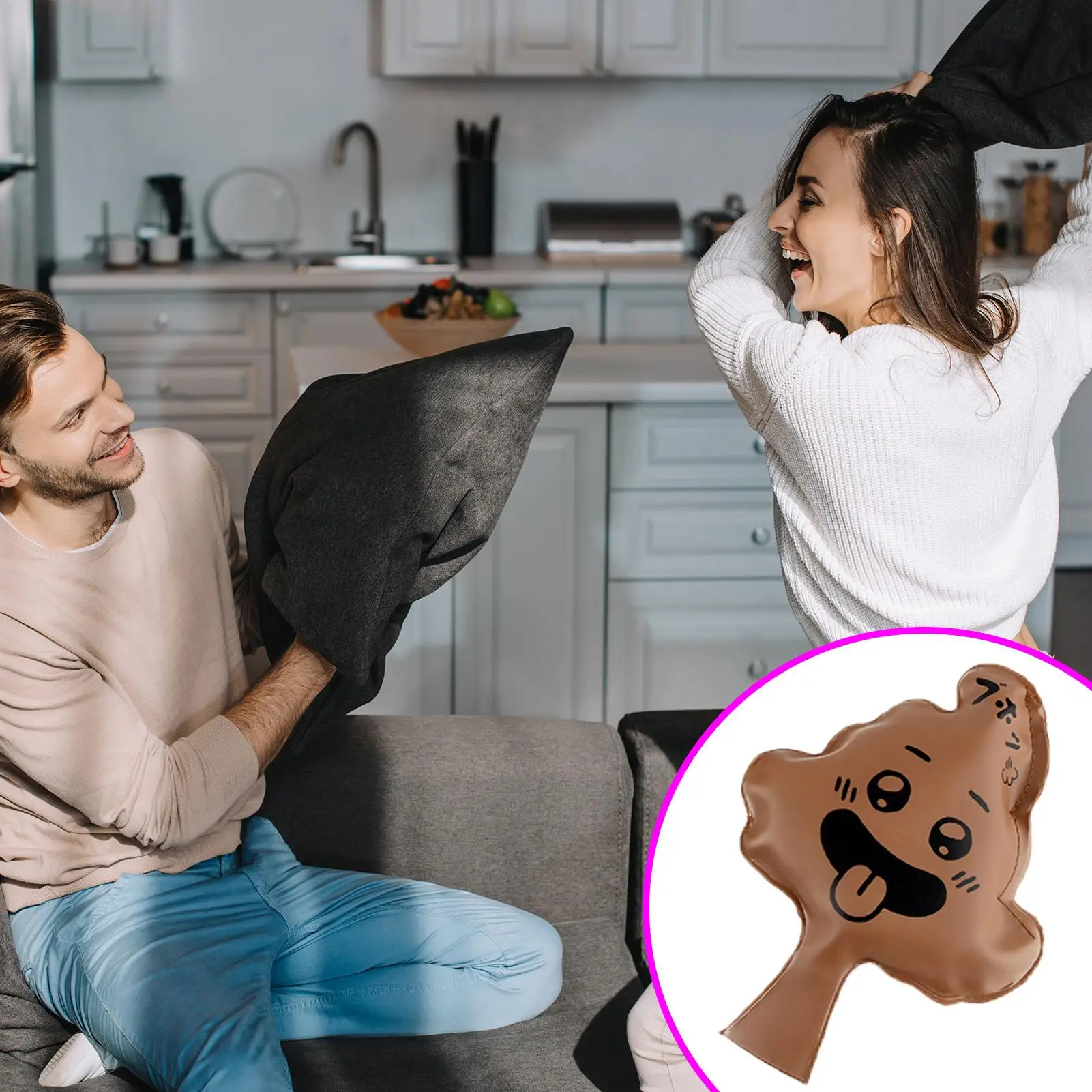 Party Gift Poop Shape Whoopee Cushion Pranks Maker Jokes Gags Balloon Fart Pad Funny Humorous Fart Pad Pillow for Kids Adults