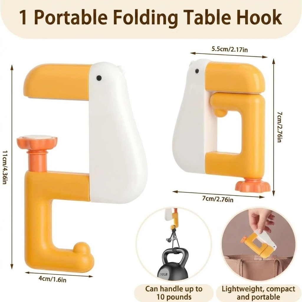 Portable Office Supplies Thinking Duck Hook Hanging Decor Table Interesting Wallet Bag Hook Wall Hanger Bracket Handbag Non Pun