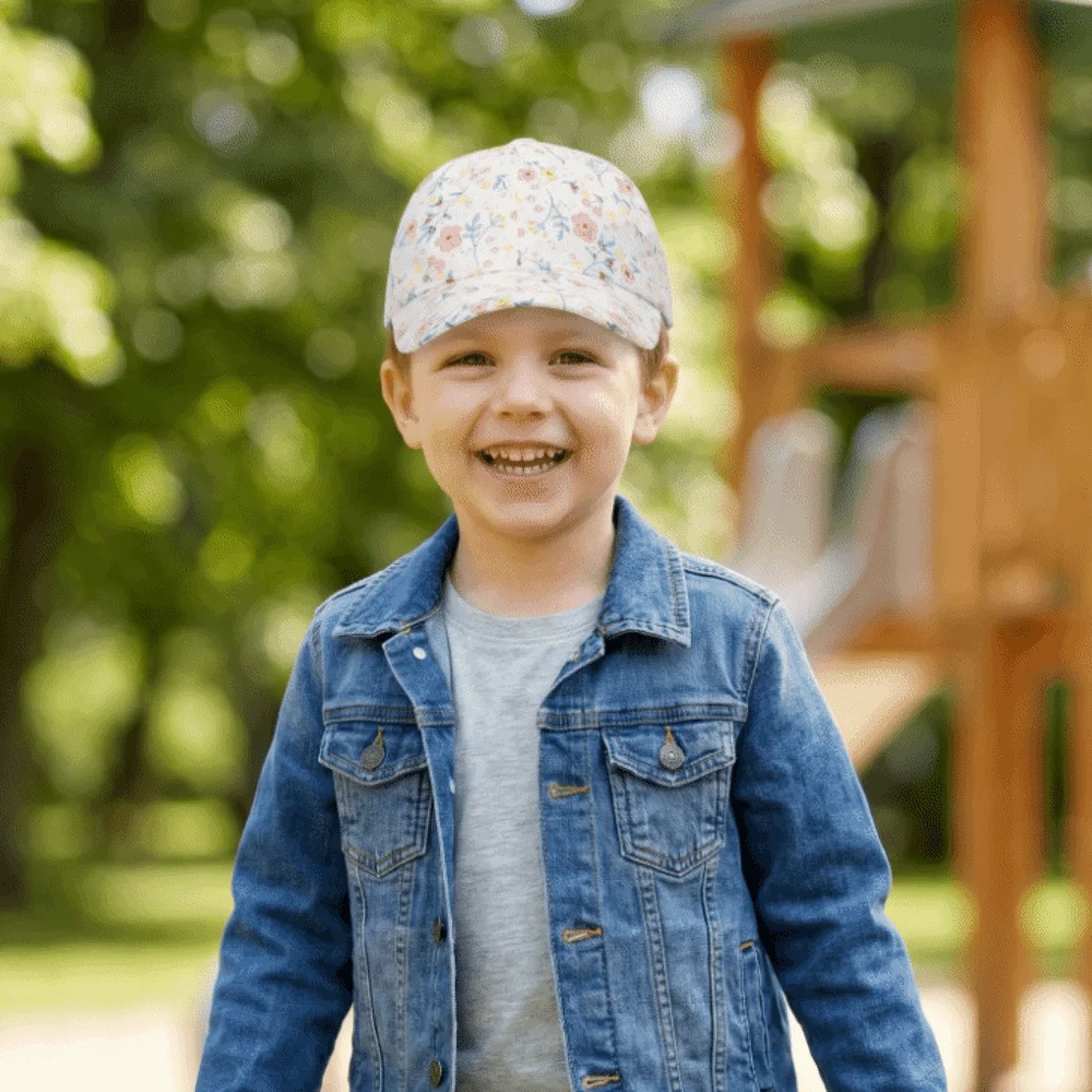

Cartoon Flowers Adjustable Baseball Caps Polyester Breathable Children Outdoor Caps Sunscreen Sun-shading Kids Sports Hats