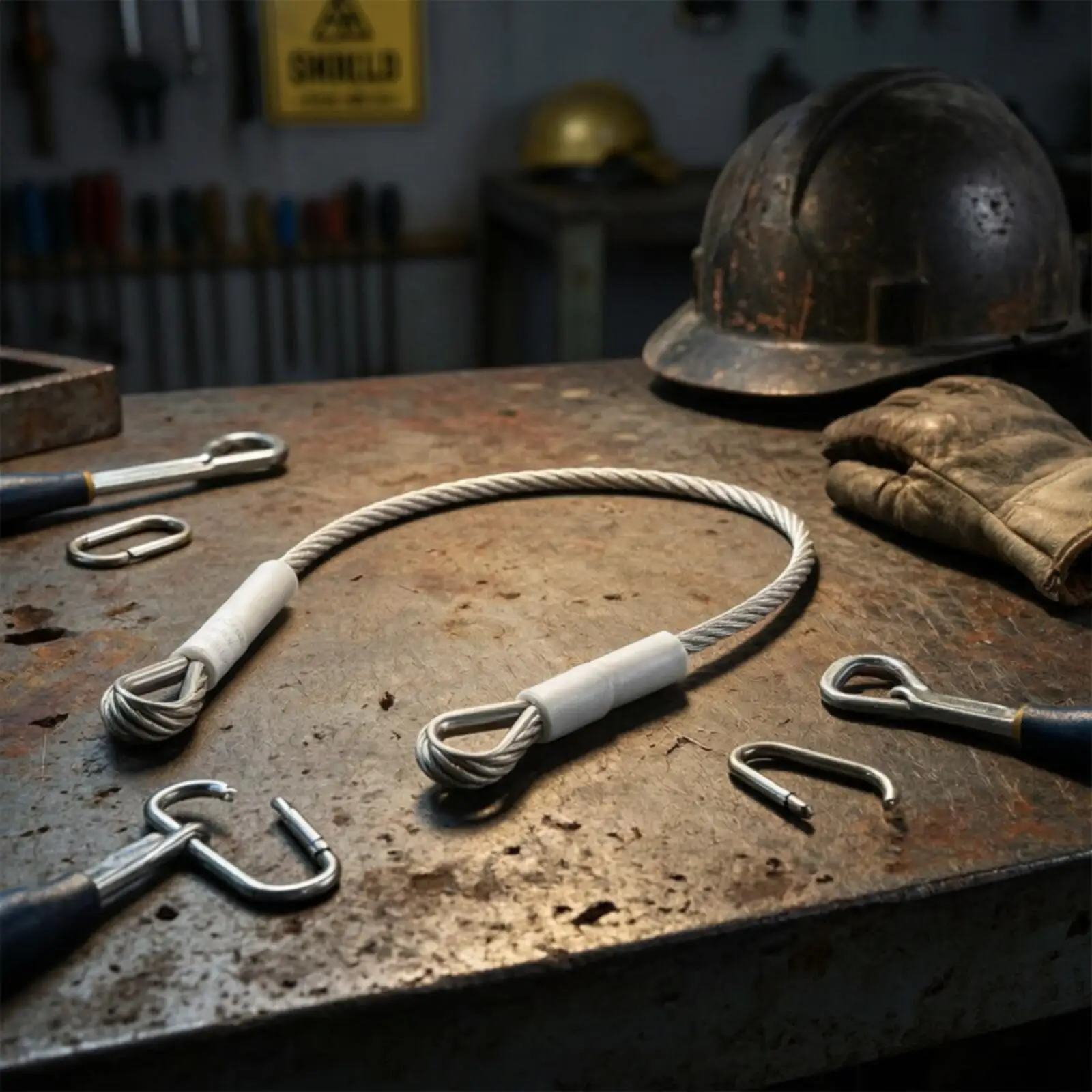 Heavy Duty Steel Safety Cable with Loop Ends for Rigging Fall Protection and Wire Rope Tensioner Applications