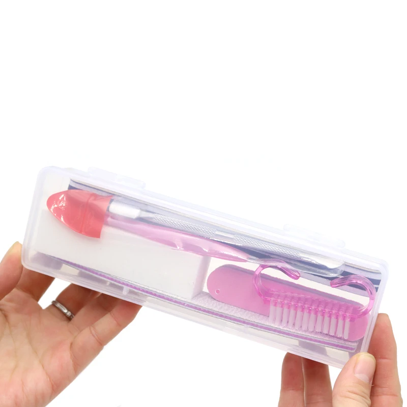 네일 아트 직사각형 플라스틱 보관함, 라인석 브러시 펜, 버퍼 그라인딩 파일 컨테이너 케이스, 네일 아트 장비 도구