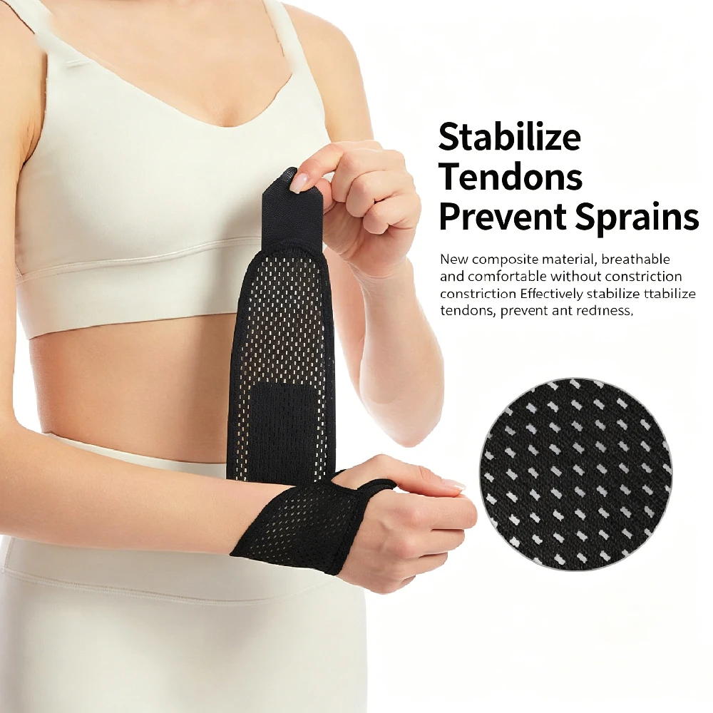 2PCS Adjustable Compression Mesh Wrist Support Brace, Breathable Ventilated Wrist Wraps Reversible for Both Wrists
