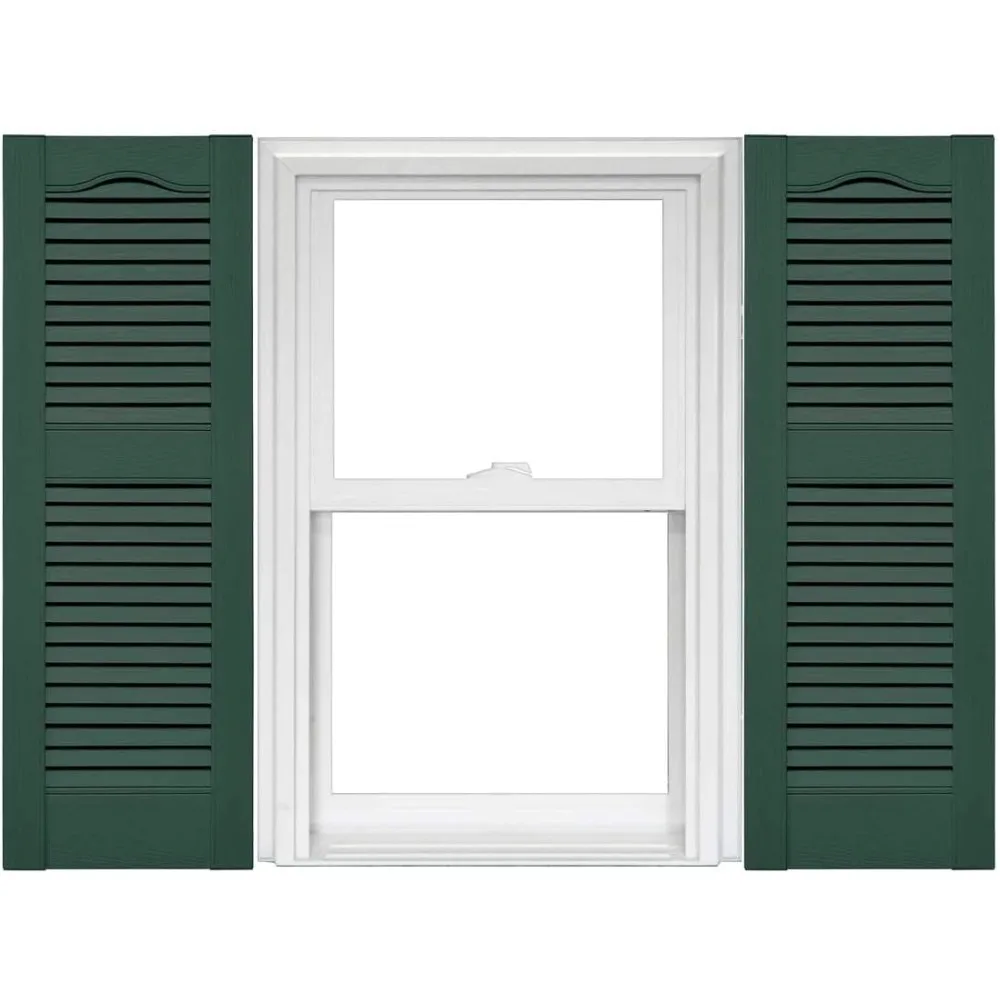 Open Louver Vinyl Shutters (1 Pair) - 14.5 x 80