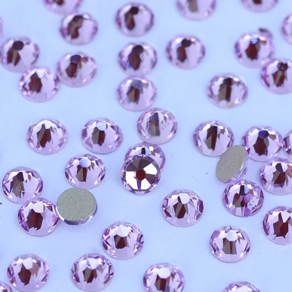 PUBRILEX-Crystal 288 Stück Glas-Strass Nicht-Hotfix Flache Rückseite Strasssteine DIY Nagelkunst Handwerk Kleidungsdekoration 8 Große 8 Kleine 2088 – Detail 14
