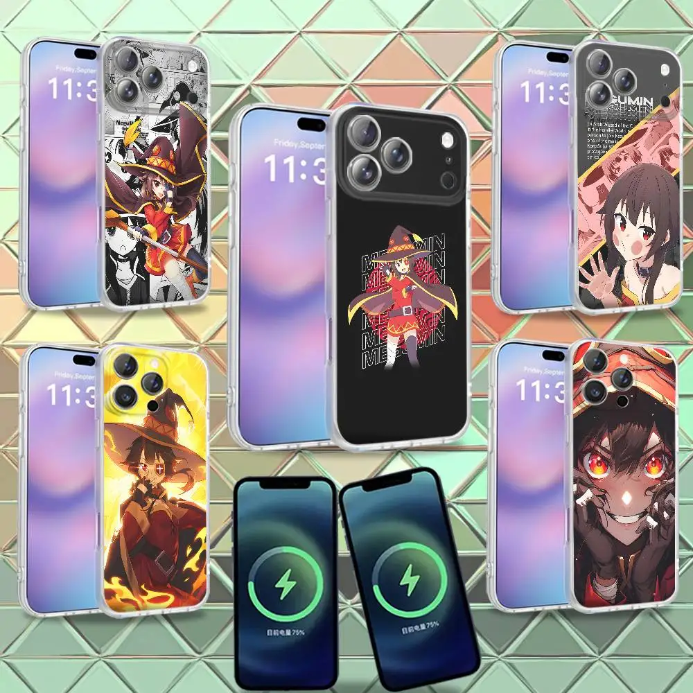 

Megumin Anime K-KonoSubaS Phone Case For iPhone 16,14,11,17,13,15,12,Air,Plus,Pro,Max,E,Mini Frosted for MagSafe Magnetic