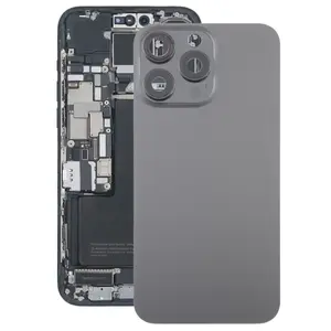 Bilashmart iPhone 15 Pro Max Glass Battery Back Cover with Camera Lens Cover