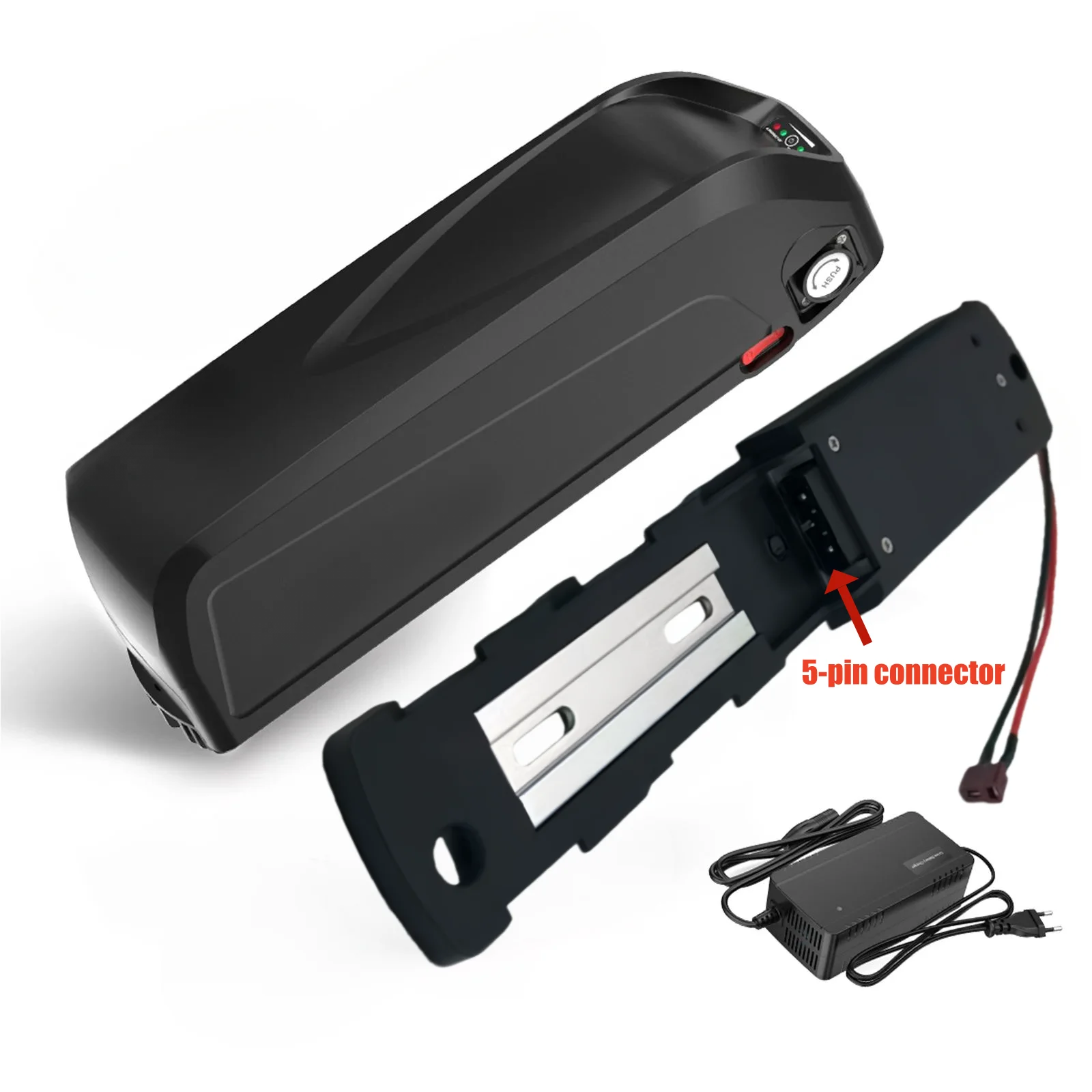 

36V 48V 21Ah40Ah Lithium battery with charger, 5-pin Hai Long bottom tube battery, 250W, 350W, 500W battery pack 18650.00