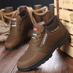 2024 Winter Fashion New Men's Boots Leisure Luxury Casual Work Shoes Male Sneakers Keep Warm Snow Boot Non-slip Men Cotton Boots