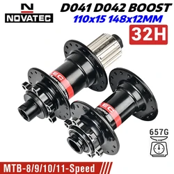 2025 Novatec Bicycle Hub D041SB-B15 D042SB-B12 BOOST Bearing Hub 8/9/10/11/12 Speed Mountain Bike Hub 32H 110*15 148*12MM 32Hole