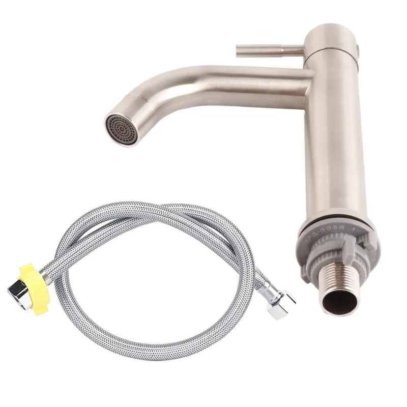 

Stainless Steel Brushed Surface Basin Water Faucet Bathroom Single Cold Water Tap
