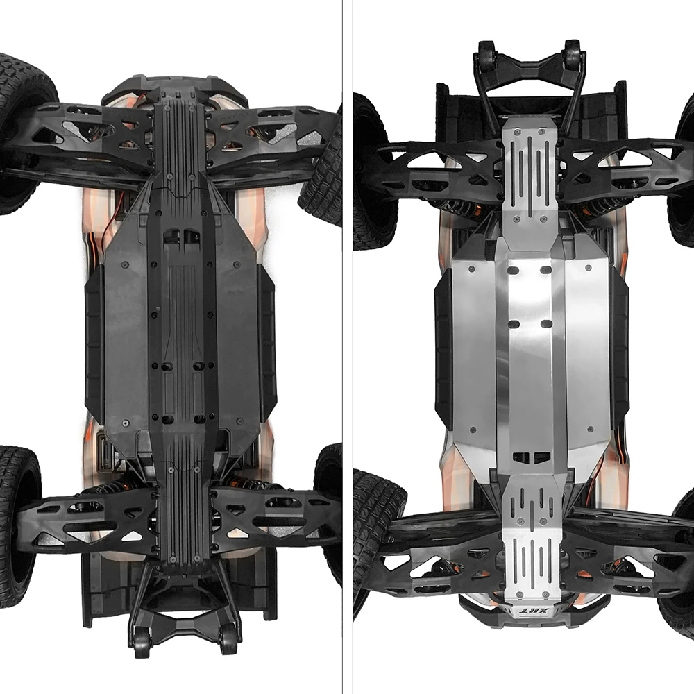 TRINOOD-Armadura de Chassis em Aço Inoxidável, Skid Plate Guard, Protect Set para 1:6 XRT 8S 4WD RC Truck Buggy, Peças de Atualização