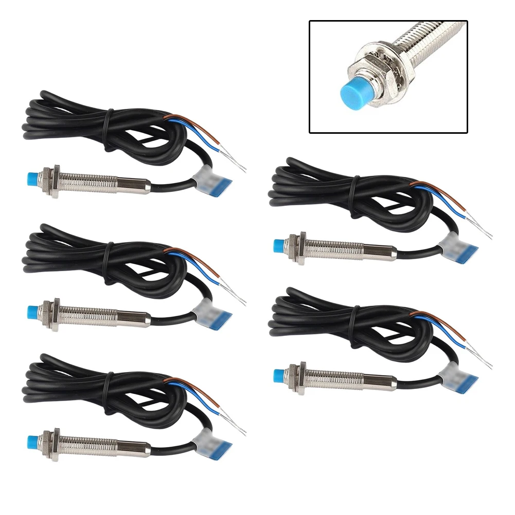 Pack of 5 LJ8A3-2-Z/BX M8 Inductive For Proximity Sensors for Robotics Manufacturing and Automotive Applications 2mm Range
