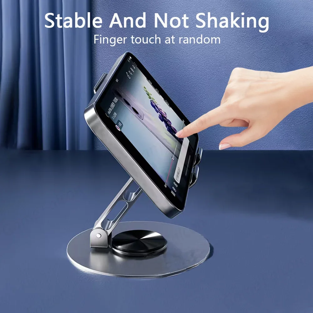 Metal 360° Rotation Mobile Phone Tablet Holder Anti Slip Foldable Regulate Portable Lazy Desktop Live Mobile Phone Stand Mount