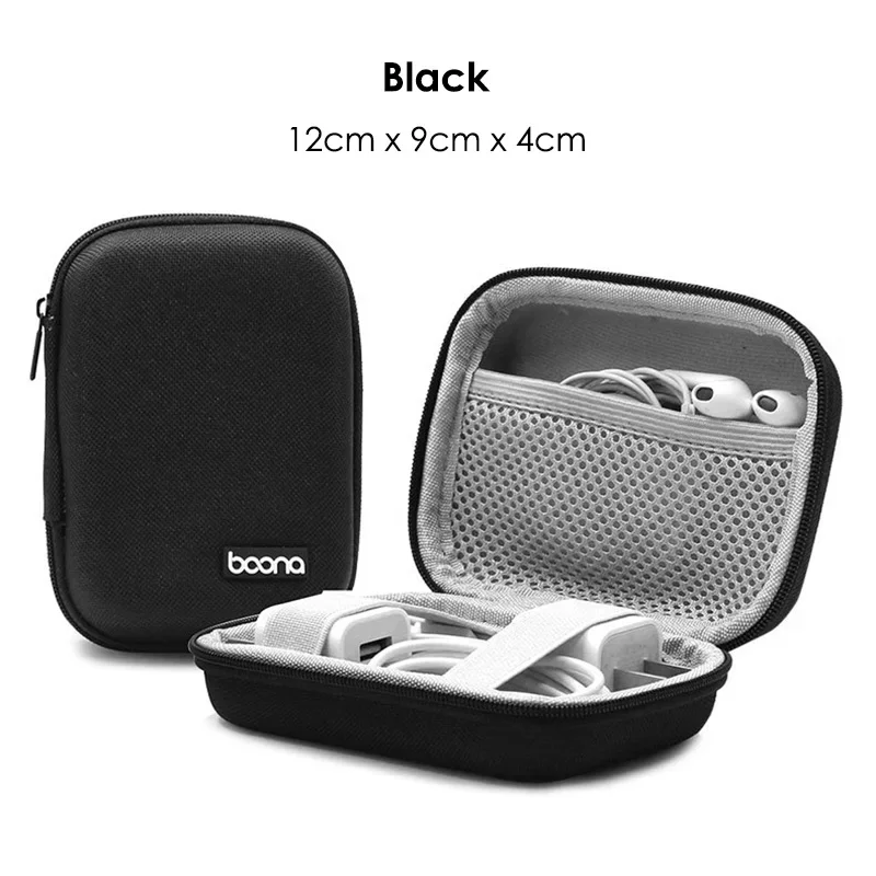 NONE Tragbare Mini Hard Shell Digital Gadgets Lagerung Tasche Künstliche Leder Kopfhörer Ladegerät Fall Datenkabel U Disk Organizer 7