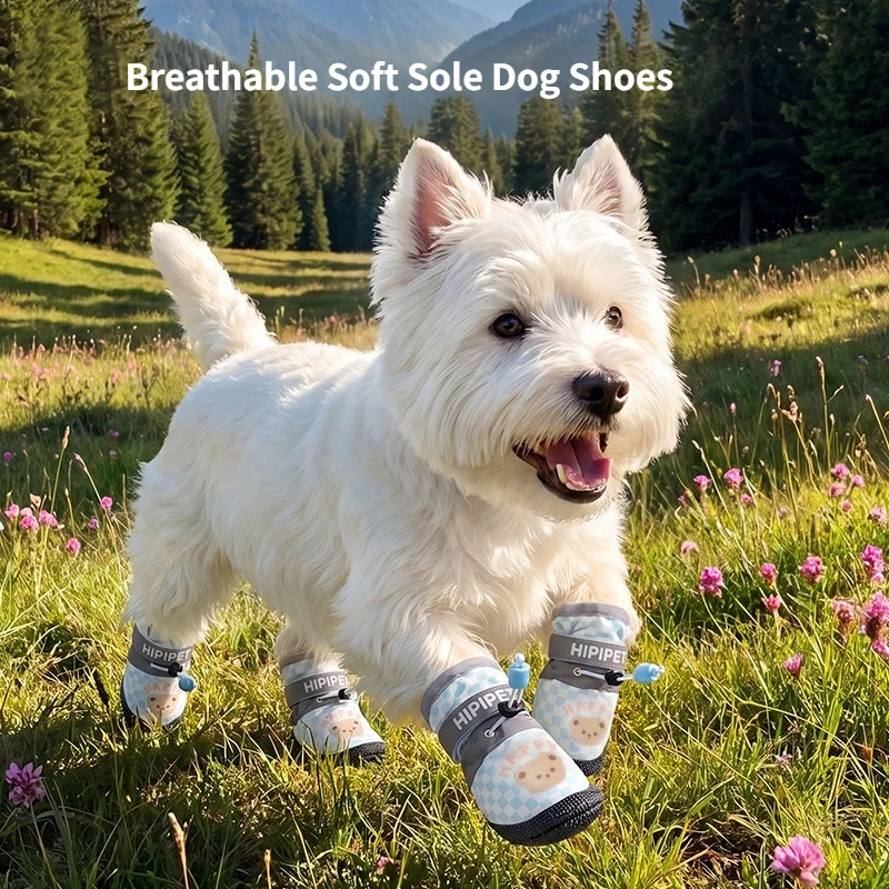 Summer Pet Shoes Soft Sole Breathable Dog Foot Covers Anti-dirt Foot Wraps Non-fall Boots for Small Medium Dogs Outdoor Walking