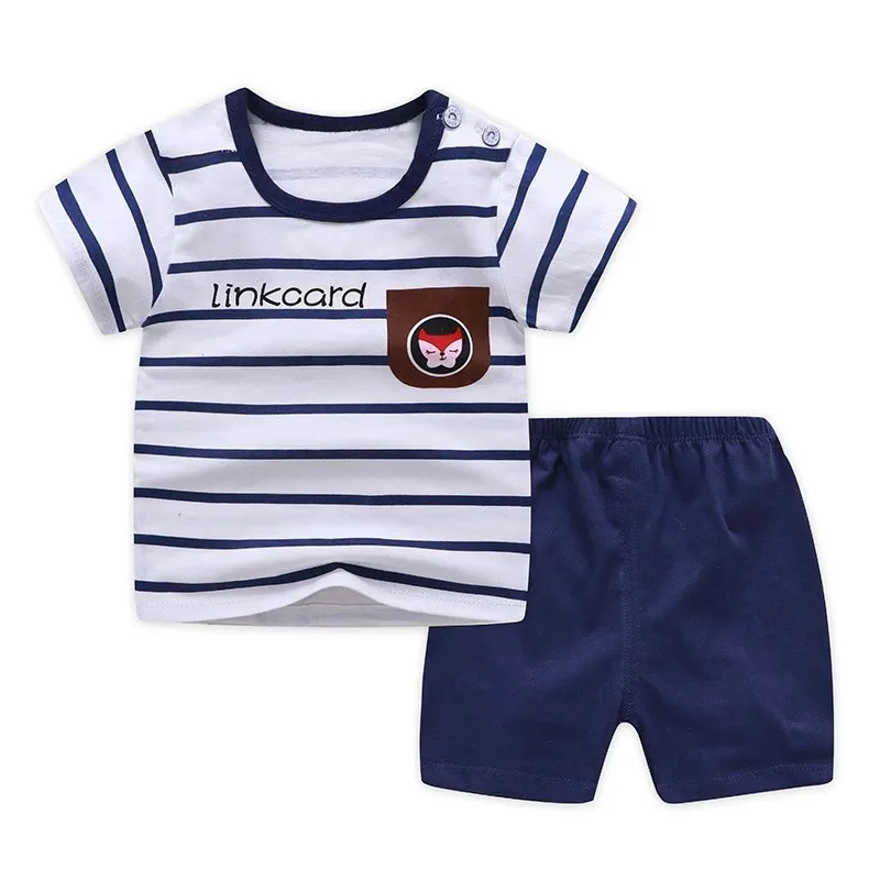 Casual Short Sleeve Tees +Shorts Children Cute Summer Clothing New Crewneck Tshirt 2 Piece/Set  Boys Baby Fashion Tracksuits