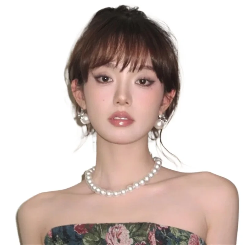 

Pearl necklace women's light luxury high sense collarbone chain elegant retro