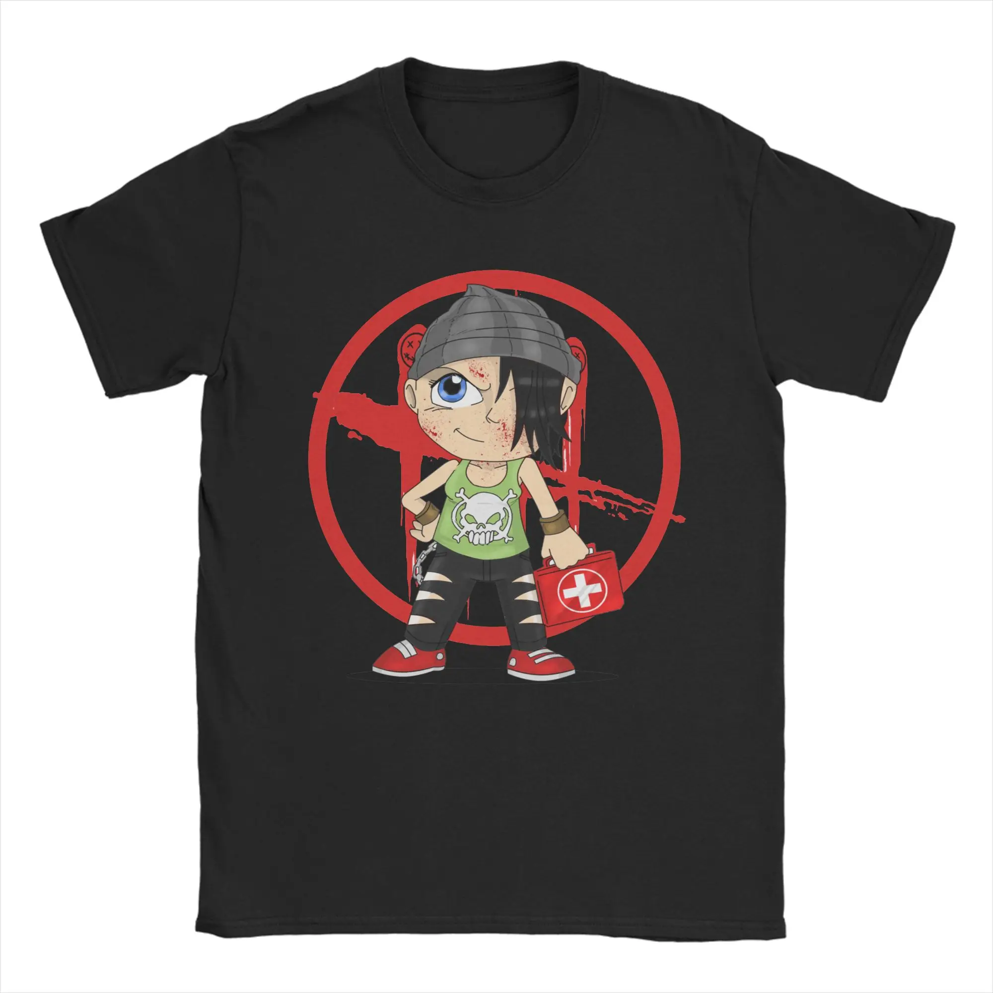 Deads by Daylights Chibi Nea Karlson T Shirts Pure Cotton Funny T-Shirt Round Neck Horror Killers Game Dbd Tees Clothes