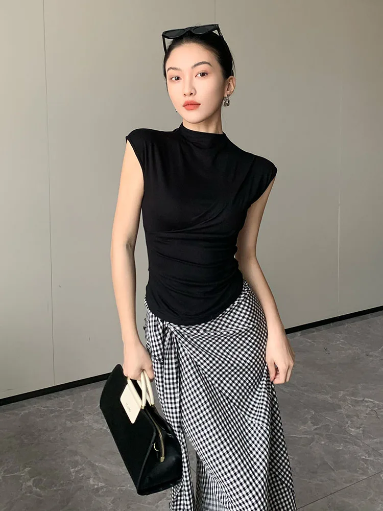 

Slimming Summer Casual Faion T-irt Women's Sexy oulder Design Waist-Cinching Top Ladies' Base Layer Svel Tee