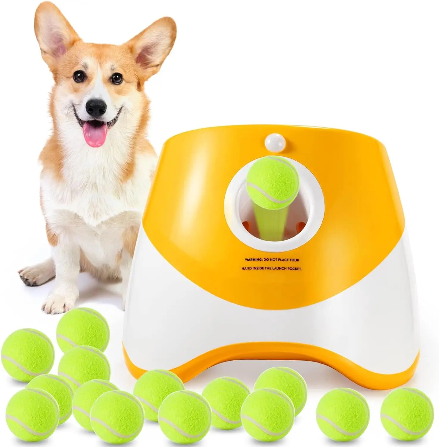 3 Distance Dog Tennis Ball Launcher Dogs Toy Automatic  Ball Launcher with 3Tennis Balls for Indoor and Outdoor