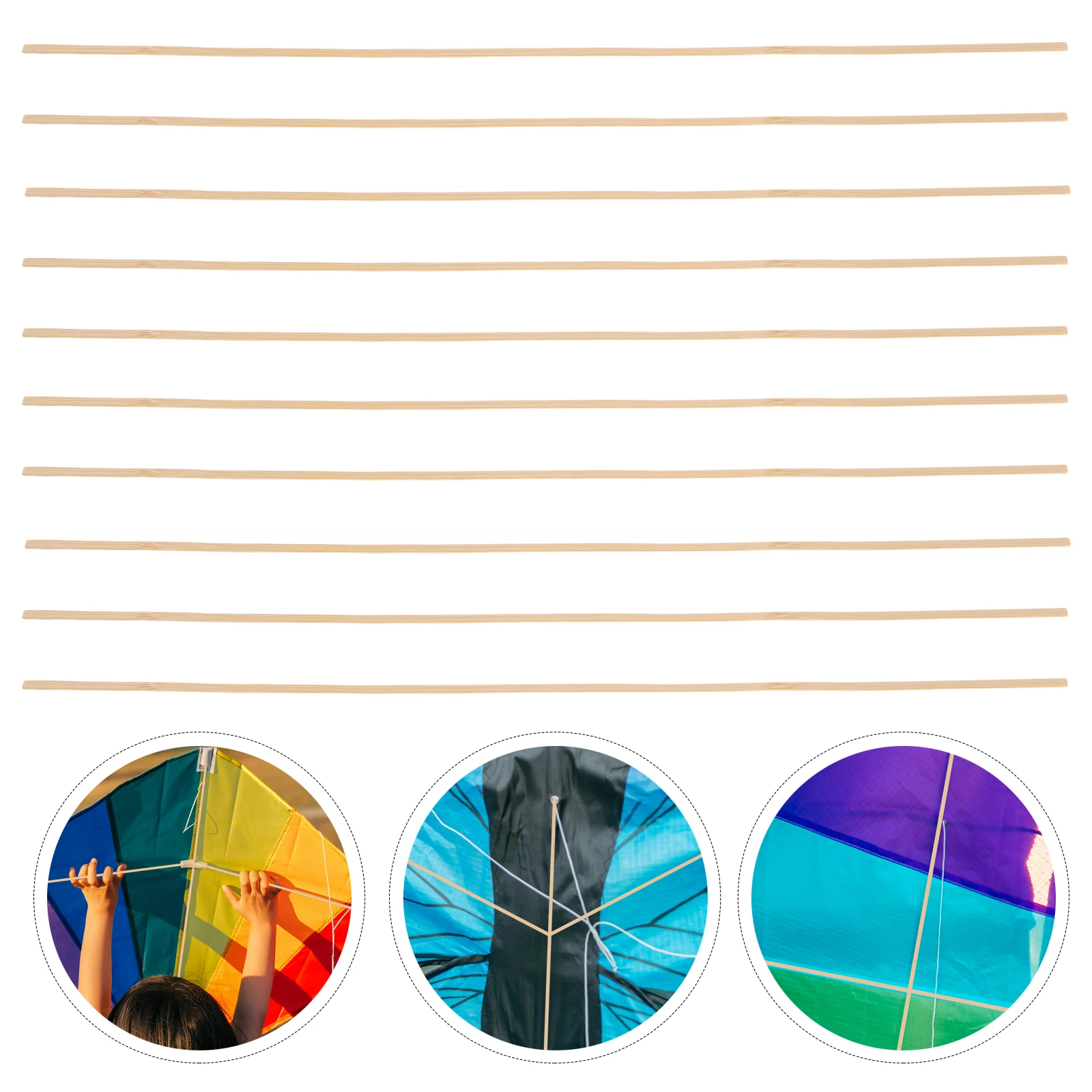 10 Stuks Bamboestokken Wind Kite Materialen Veelzijdige DIY Craft Supplies Lantaarn Maken Onvoltooide Bamboe Staven Craft Sticks