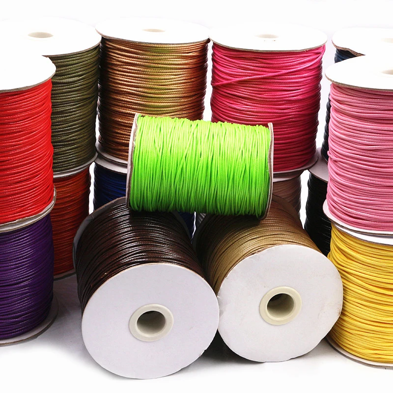 10m/lot 15 Color Leather Line Waxed Cord Cotton Thread String Strap Necklace Rope For Jewelry Making DIY Bracelet Supplies