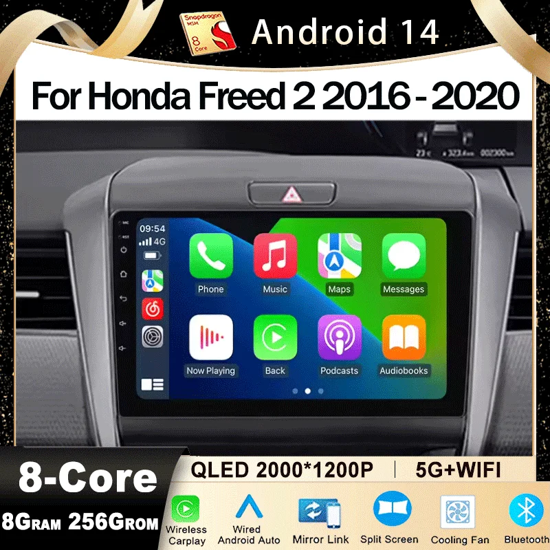 Car Radio Android 14 Autoradio For Honda Freed 2 2016 - 2020 Car Multimedia WIFI Player WIFI GPS NavigationCarplay Android Auto