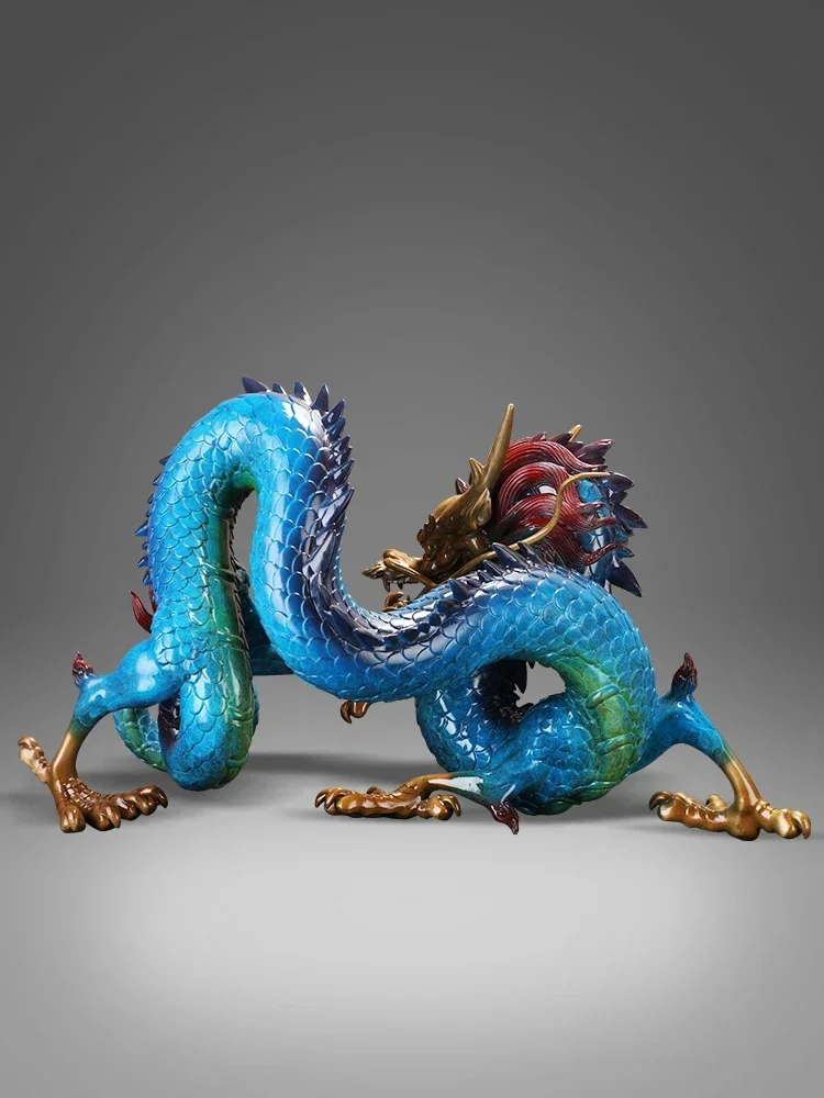 Creative color bronze dragon statue New Year China-Chic handicraft living room porch desktop home decoration relocation gift